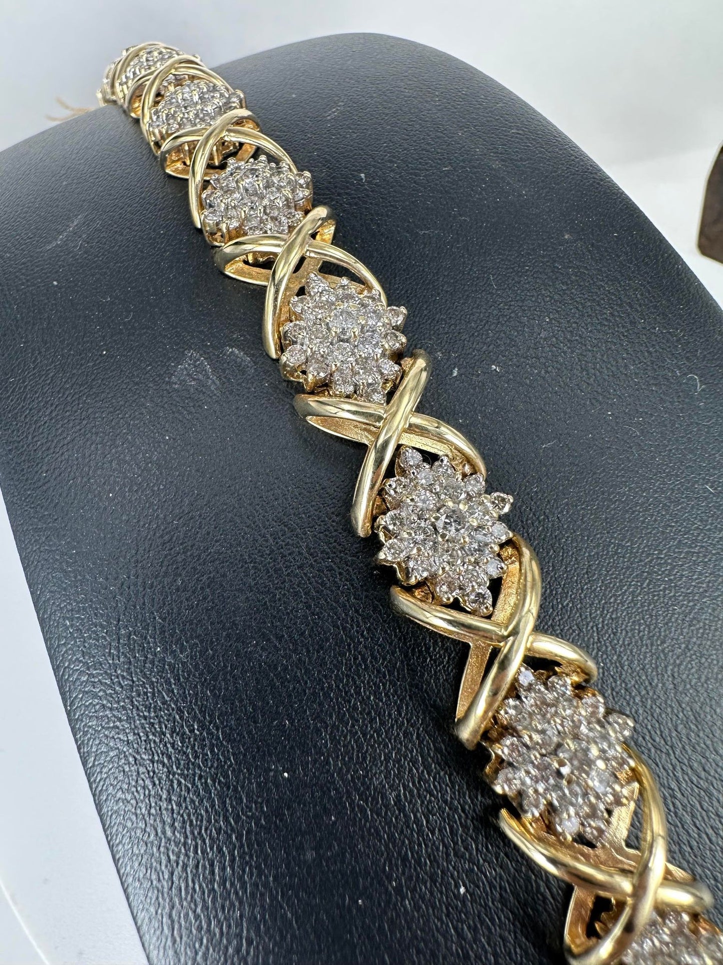 Yellow Gold Diamond Cross/Star Bracelet