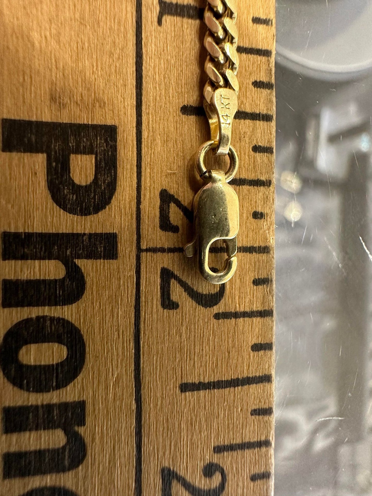 22" Yellow Gold Solid Cuban Link Chain