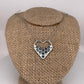 Silver Lady's Blue Diamond Hexagonal Heart Pendant