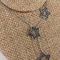 Silver Lady's Tri-Star Blue Diamond Pendant