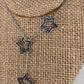 Silver Lady's Tri-Star Blue Diamond Pendant