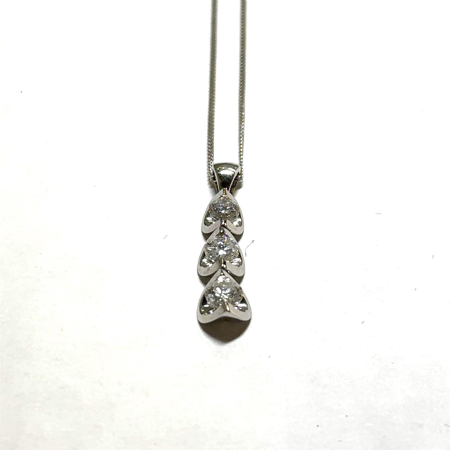 White Gold Diamond Drop Pendant