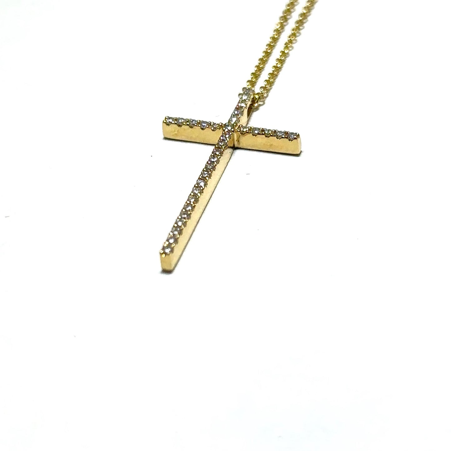 Yellow Gold Diamond Cross Pendant