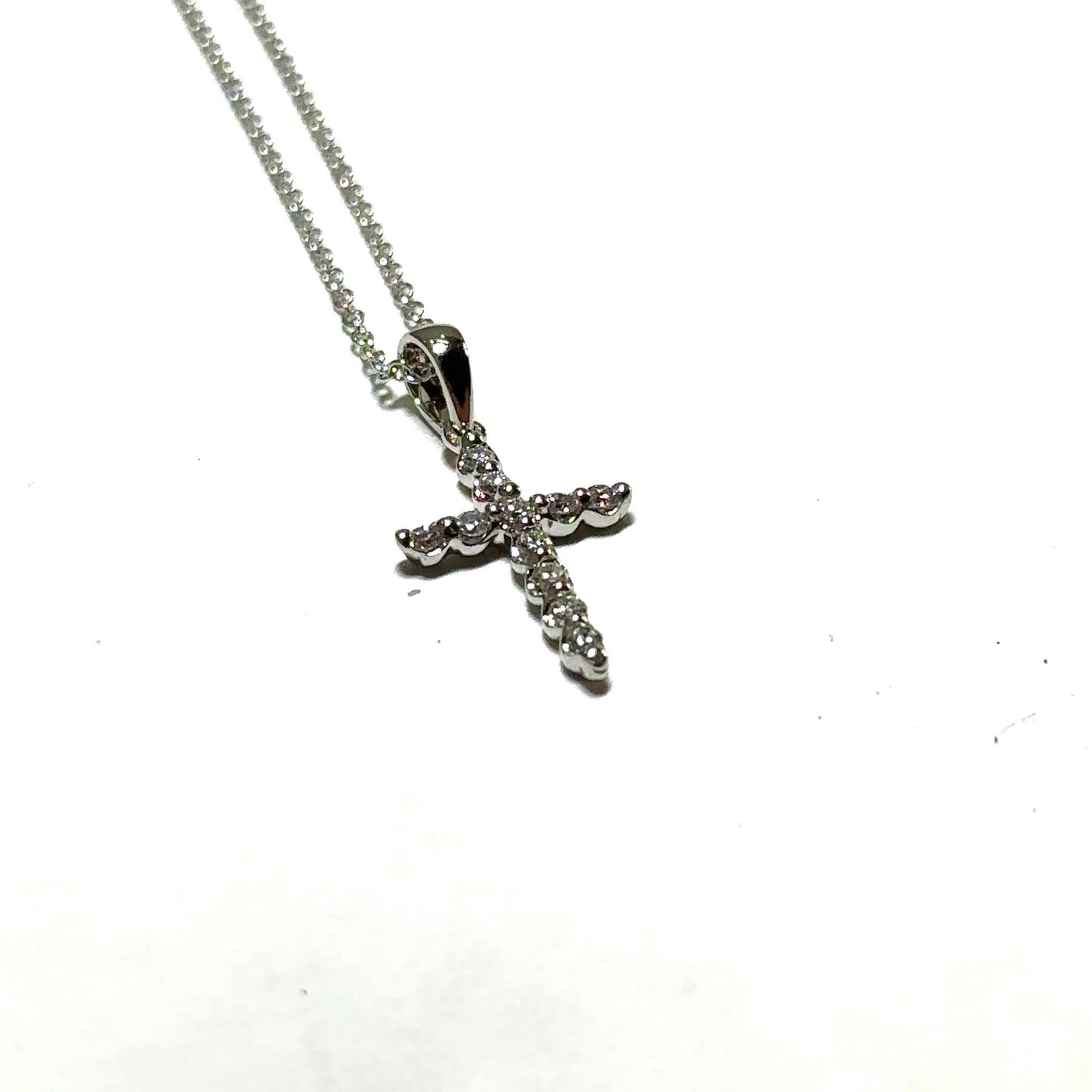 White Gold Diamond Cross Pendant