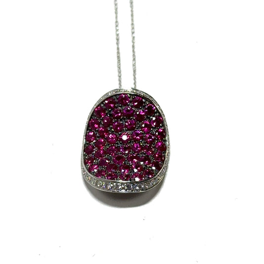 White Gold Pink Ruby Pendant