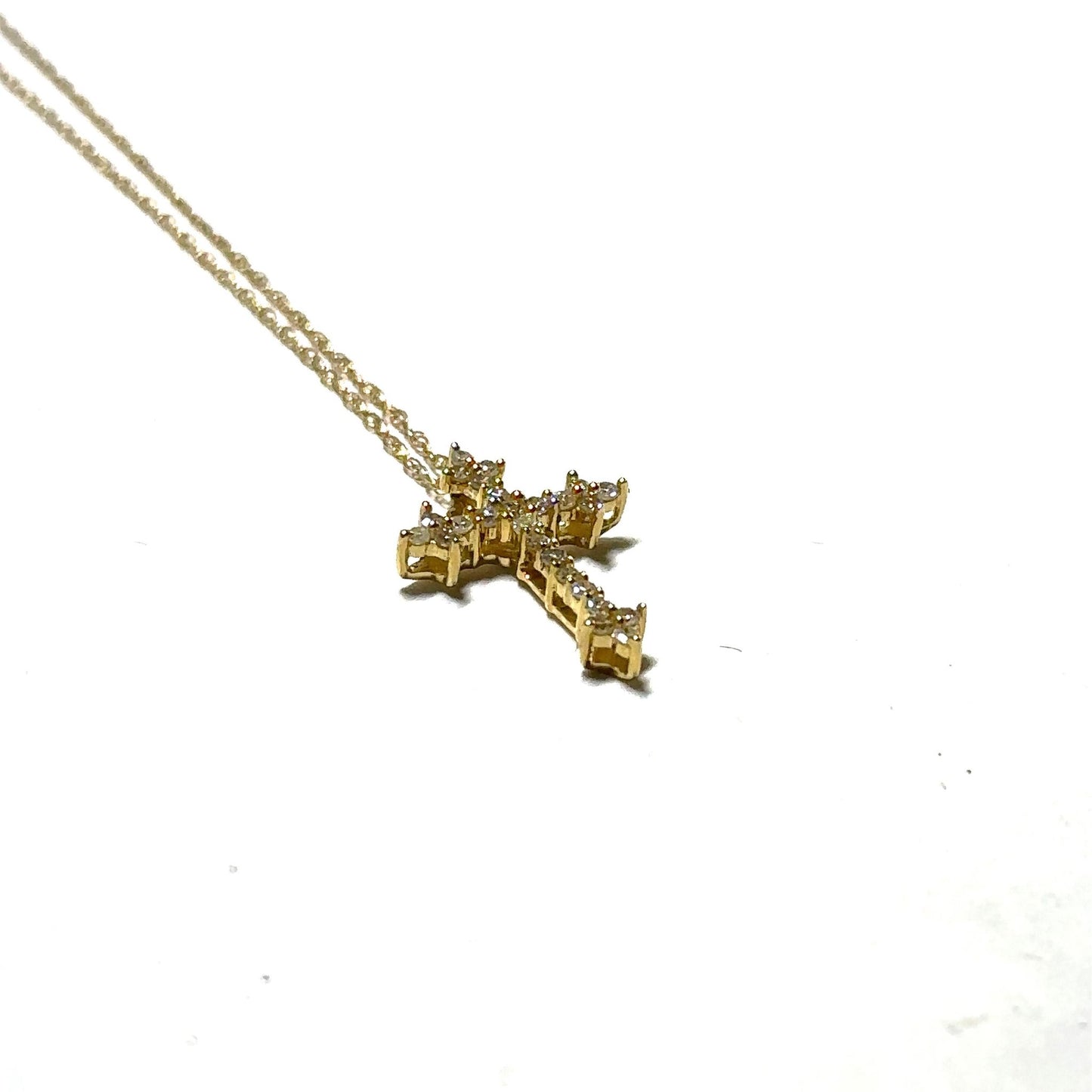 Yellow Gold Diamond Cross Pendant