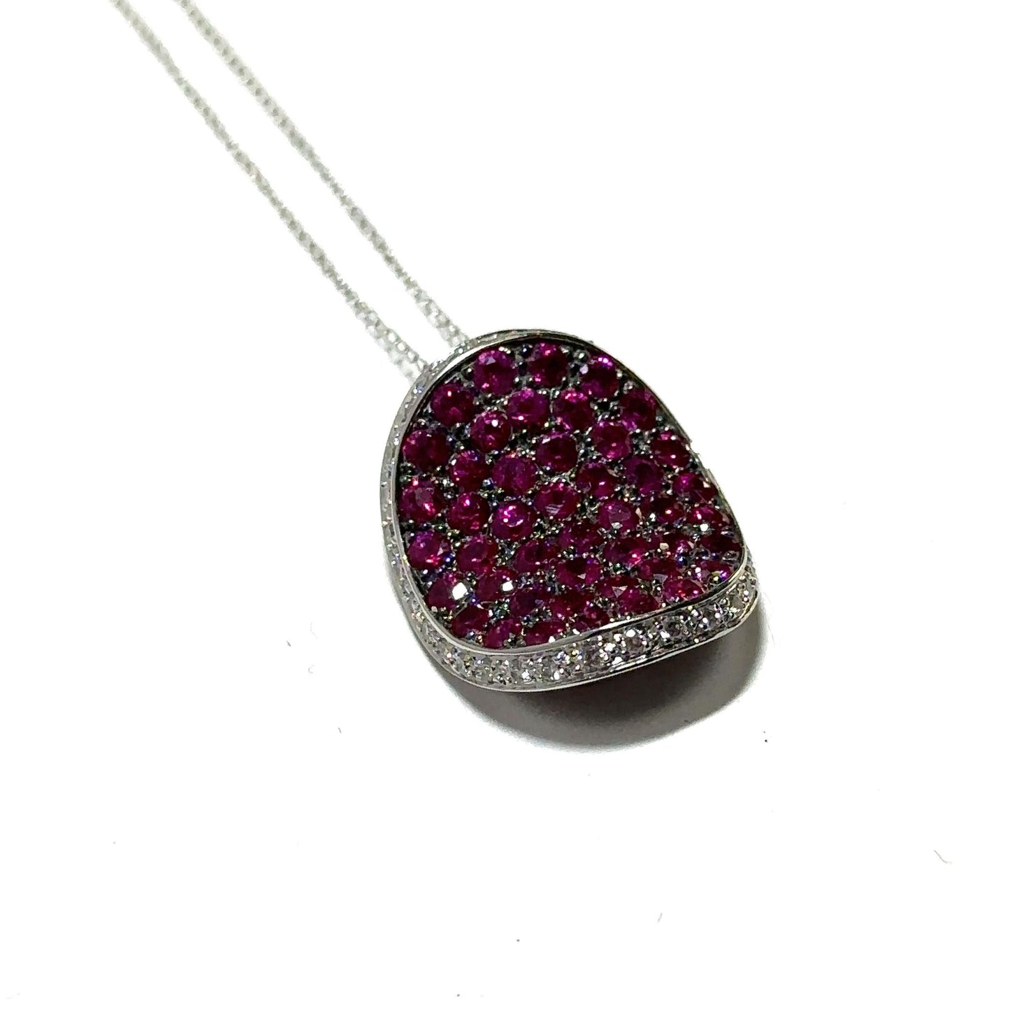 White Gold Pink Ruby Pendant