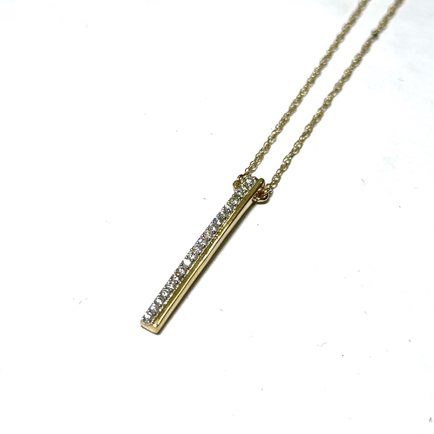 Yellow Gold Diamond Line Pendant