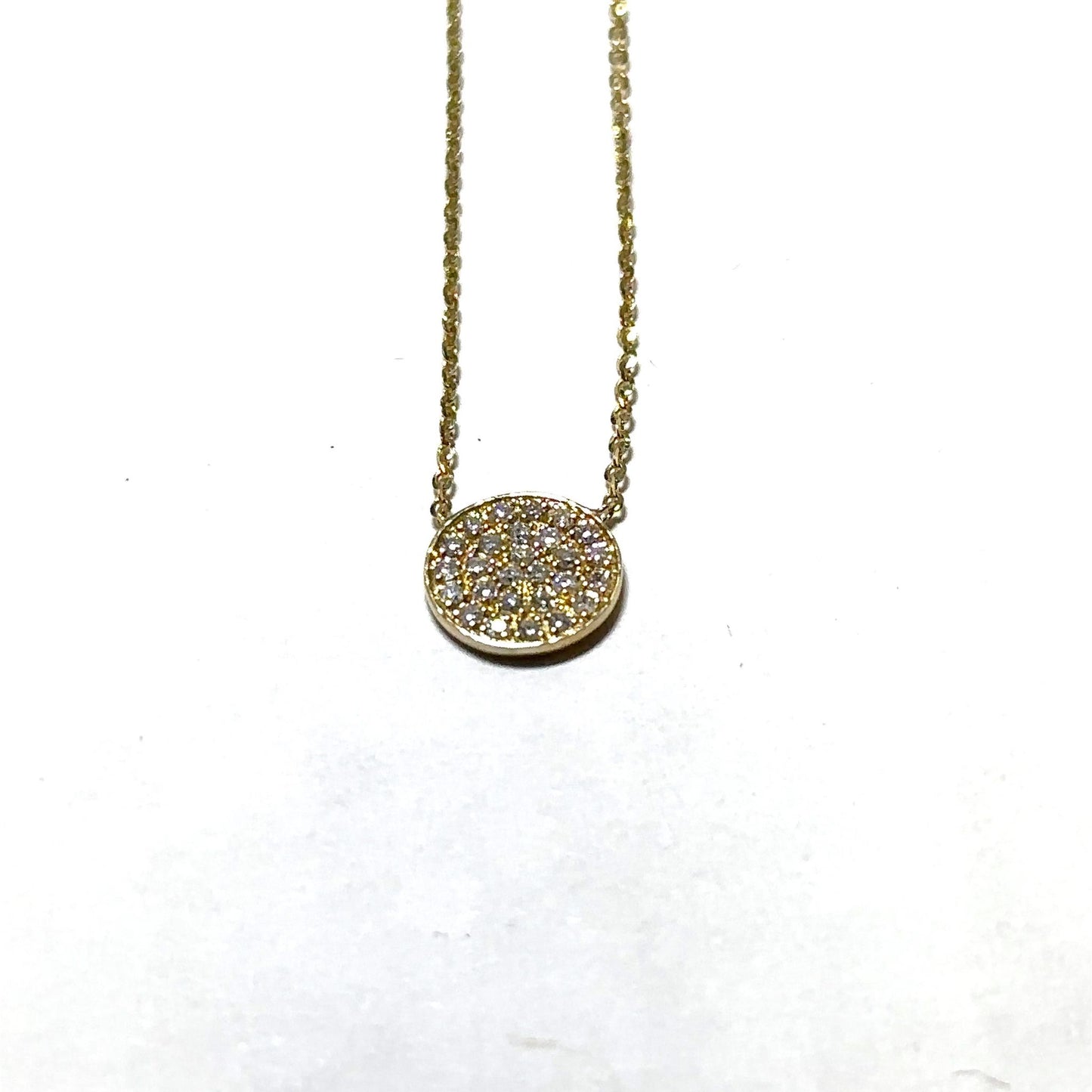 Yellow Gold Diamond Cluster Circle Pendant