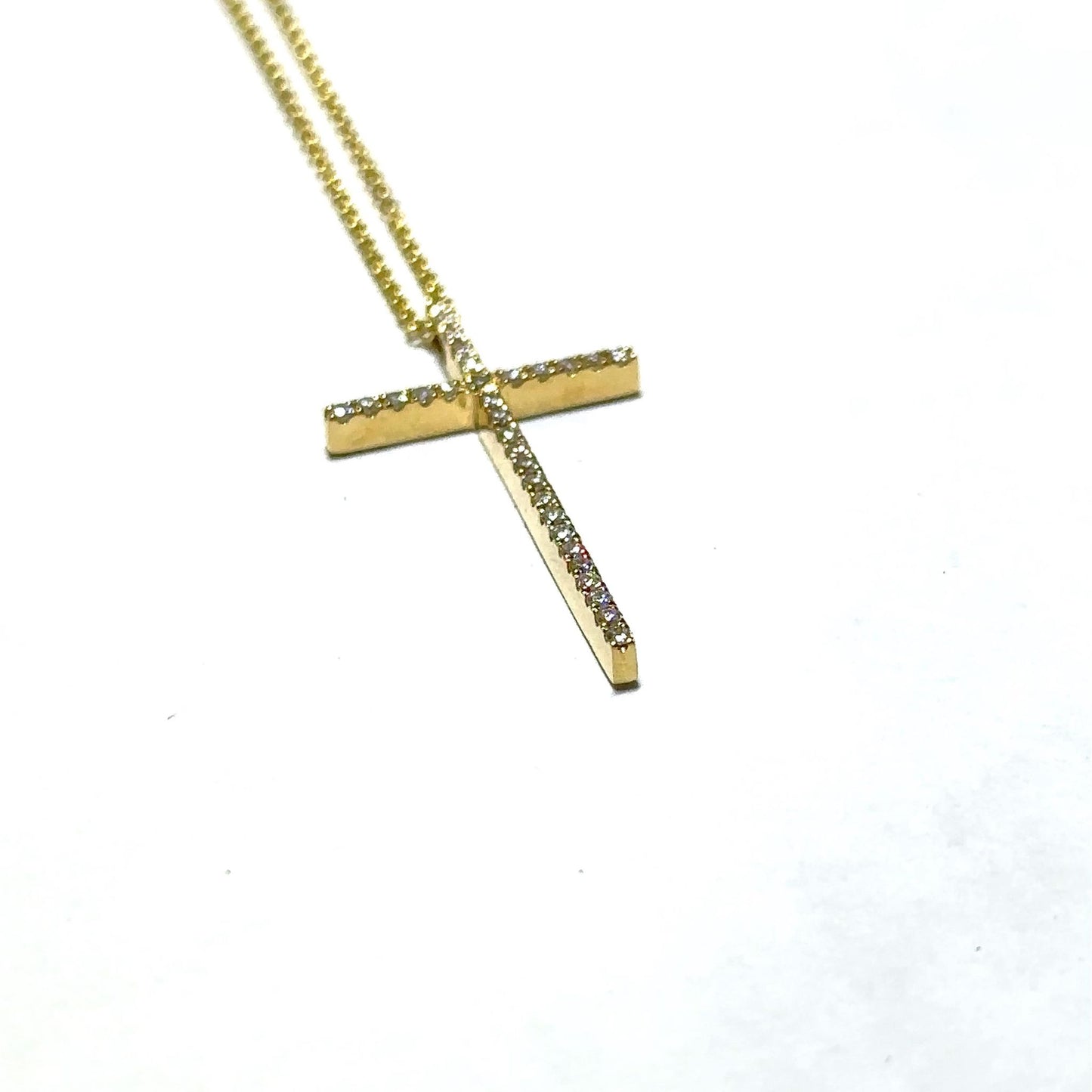 Yellow Gold Diamond Cross Pendant