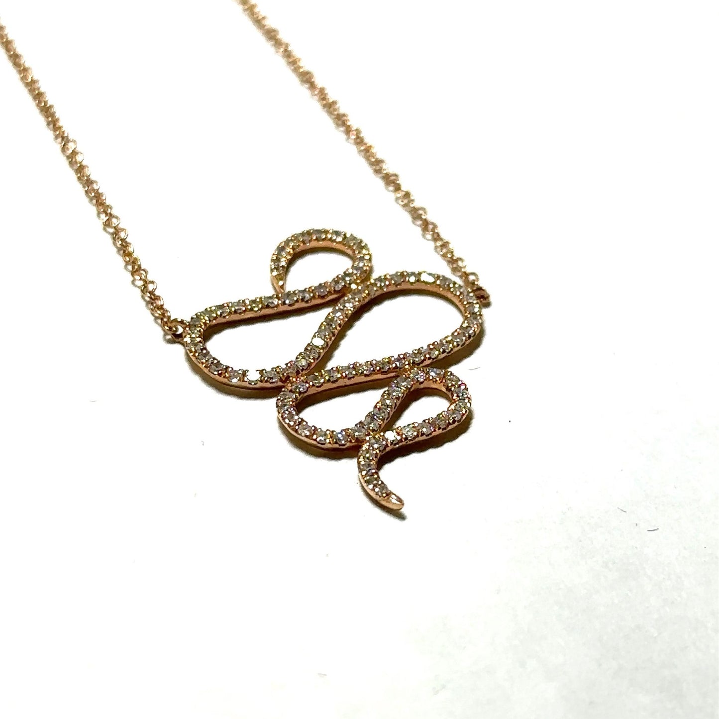 Rose Gold Diamond Swirl Pendant