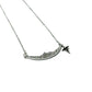 White Gold Crescent Diamond Pendant w/ Accent Charm