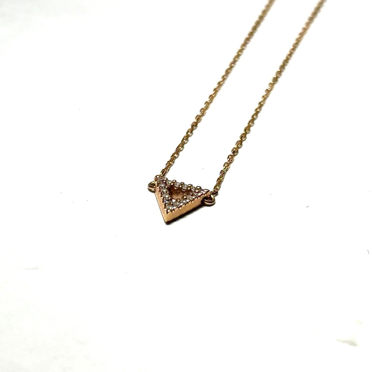 Rose Gold Diamond Triangle Pendant