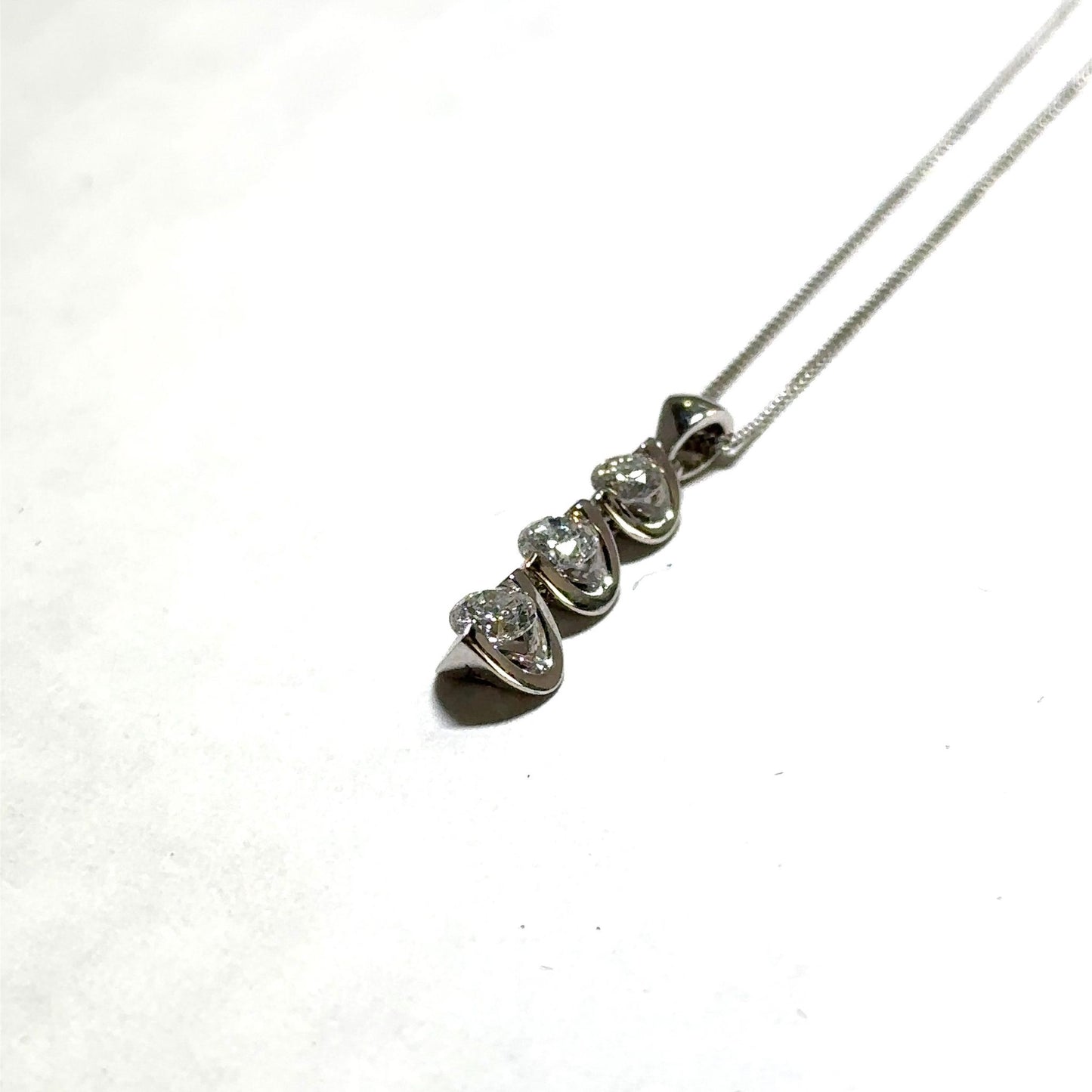 White Gold Diamond Drop Pendant