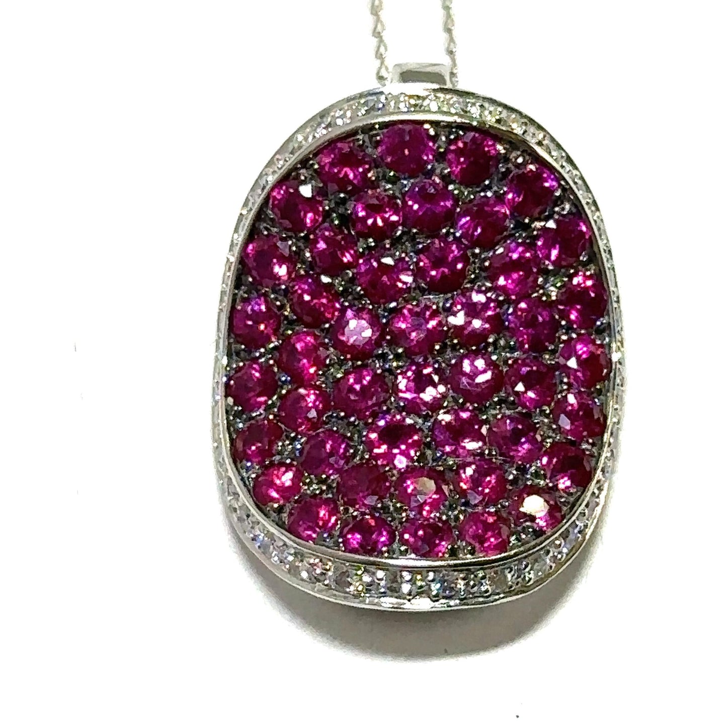 White Gold Pink Ruby Pendant