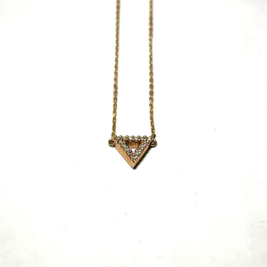 Rose Gold Diamond Triangle Pendant