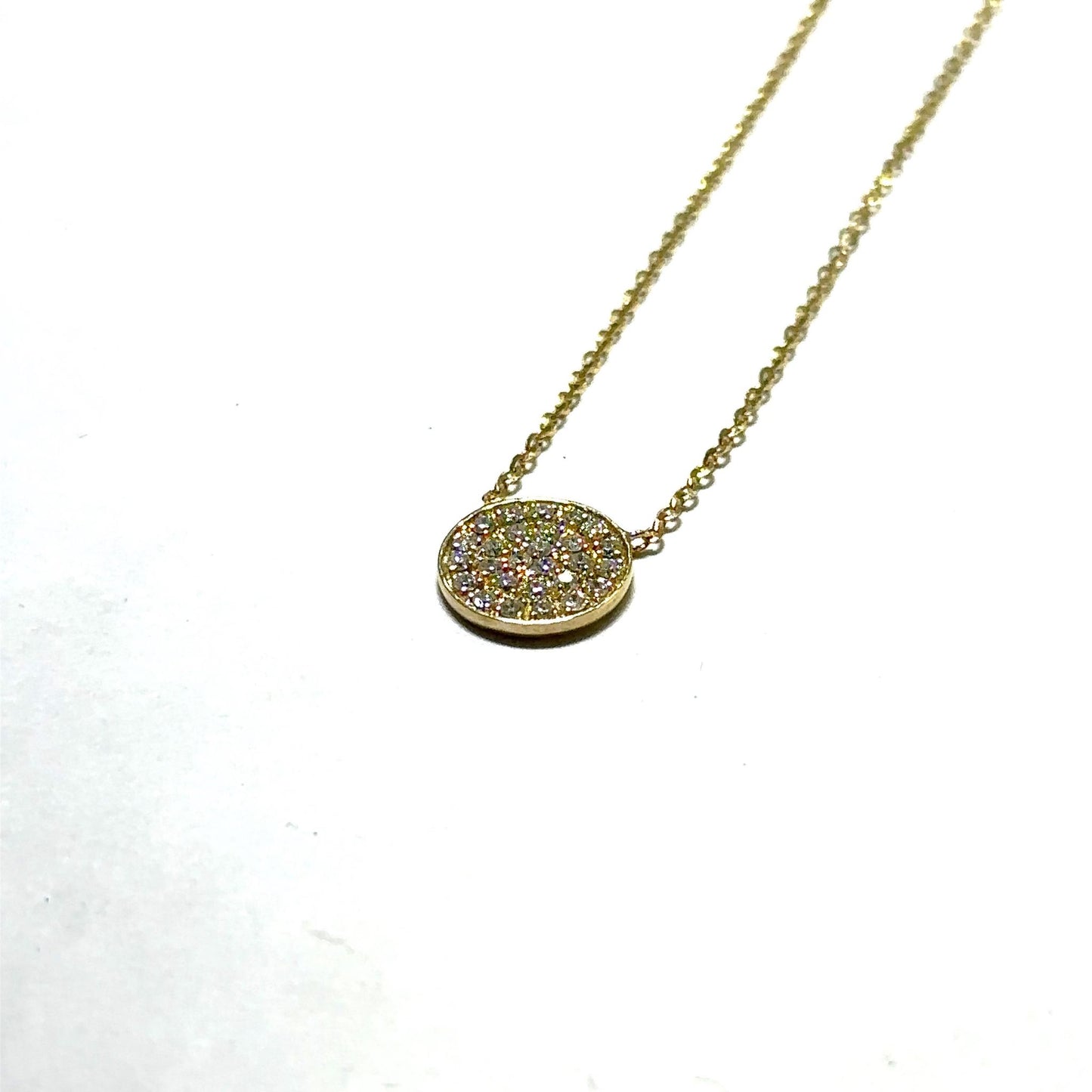 Yellow Gold Diamond Cluster Circle Pendant