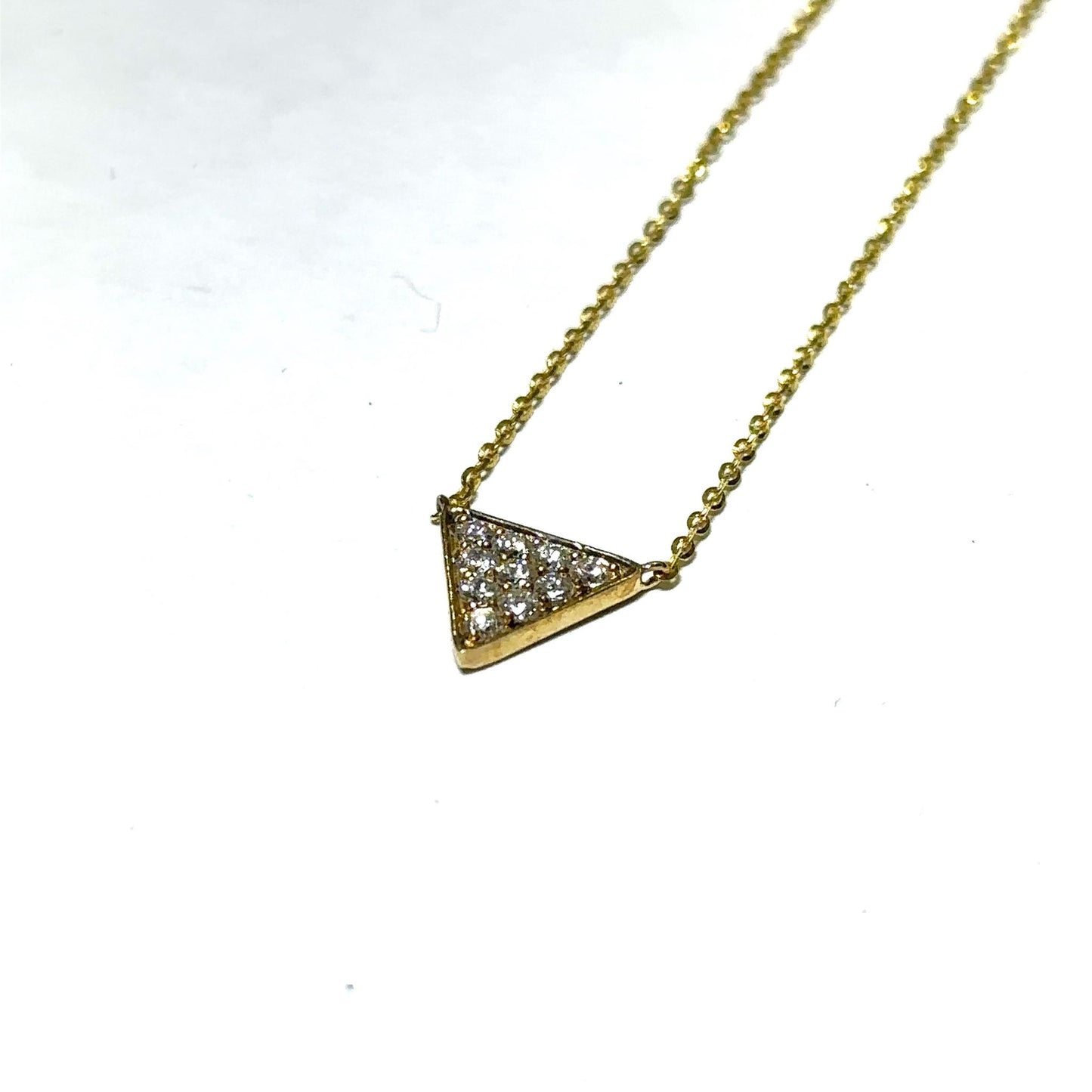 Yellow Gold Diamond Triangle Pendant