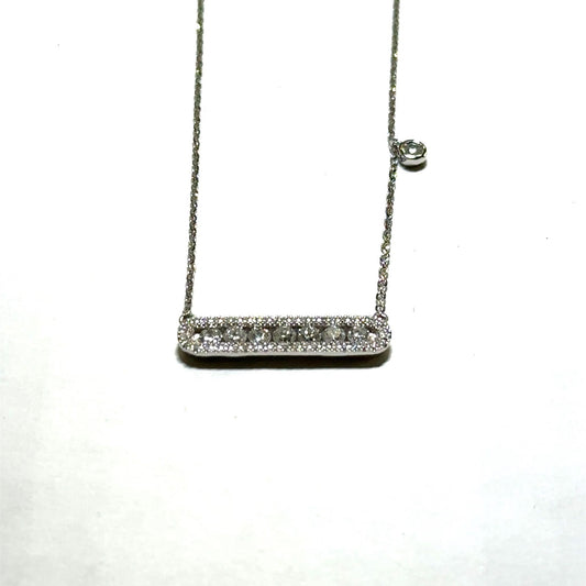 White Gold Diamond Pendant with Accent Stone