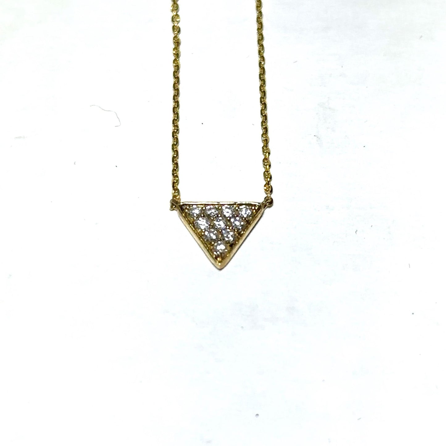 Yellow Gold Diamond Triangle Pendant