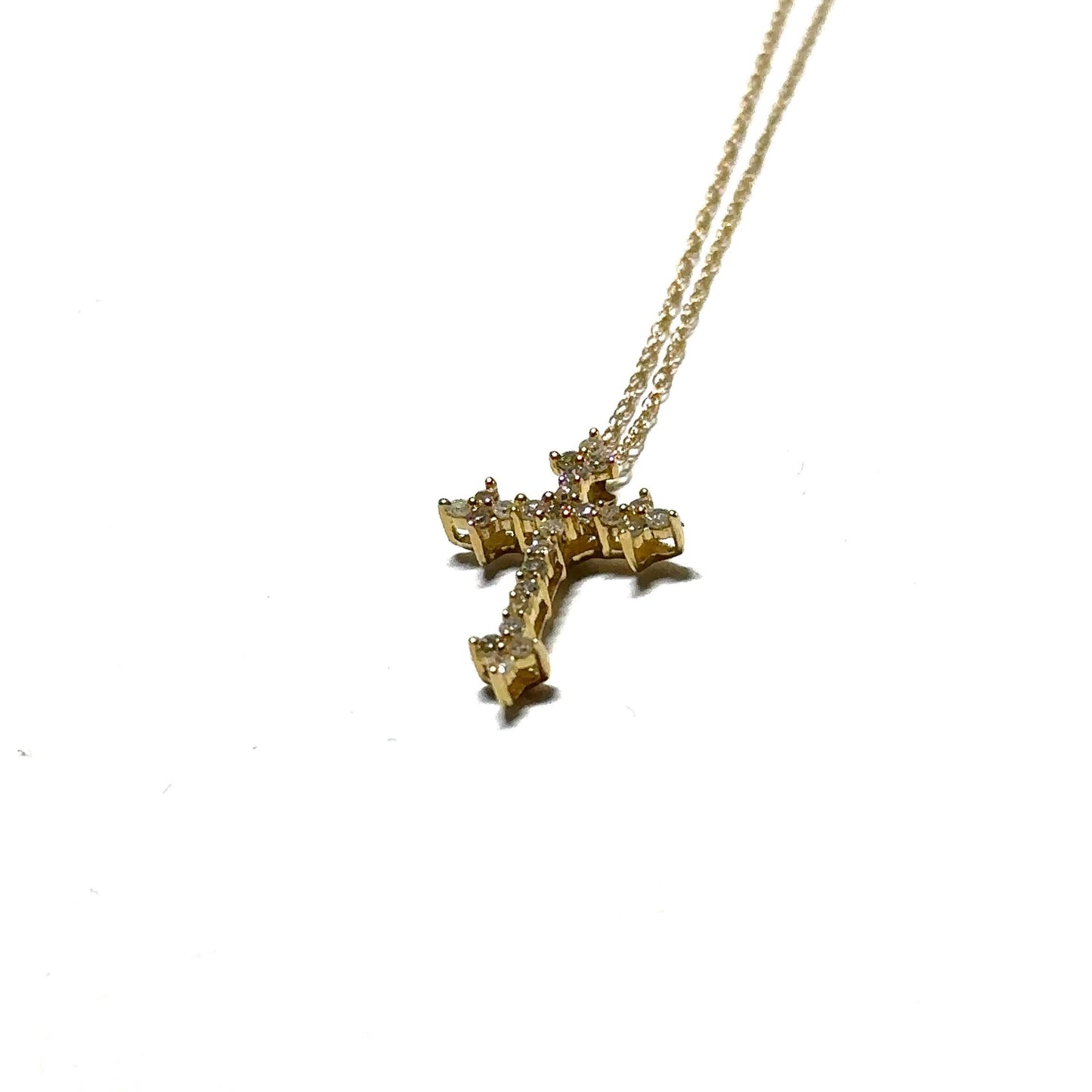 Yellow Gold Diamond Cross Pendant