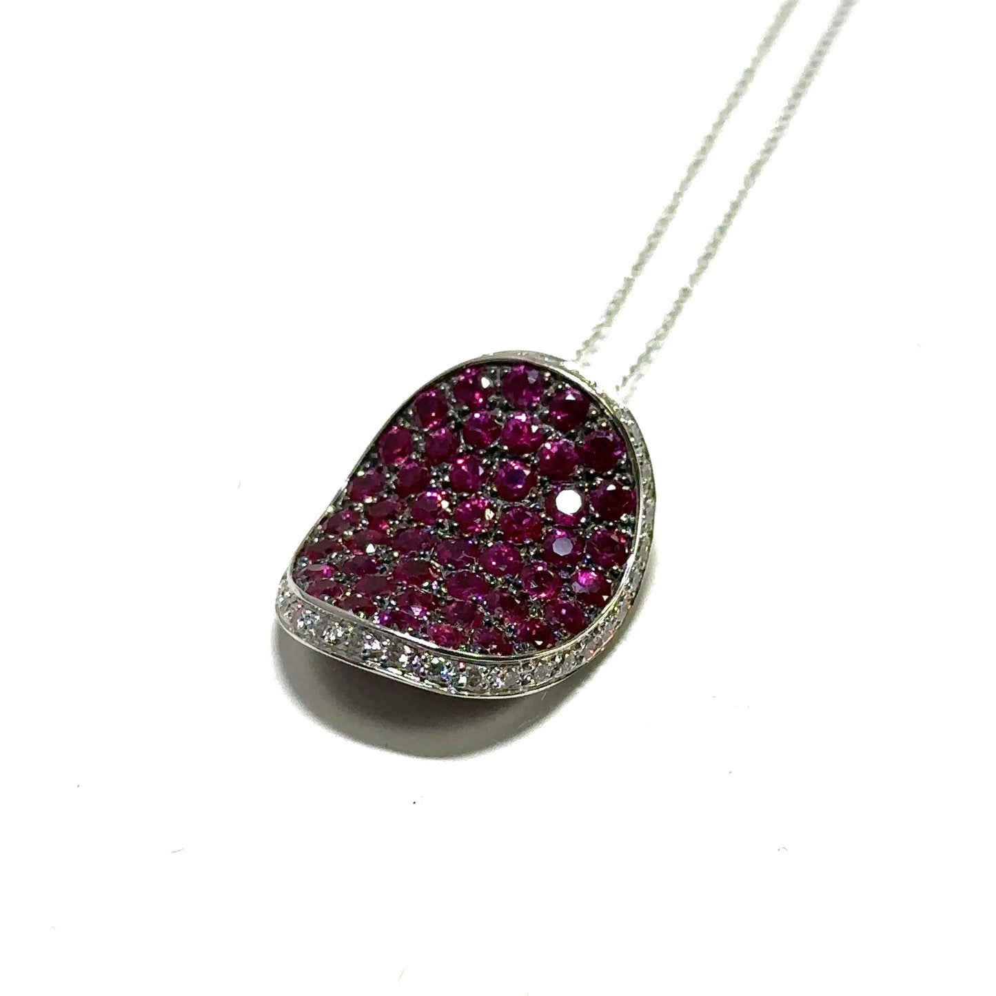 White Gold Pink Ruby Pendant