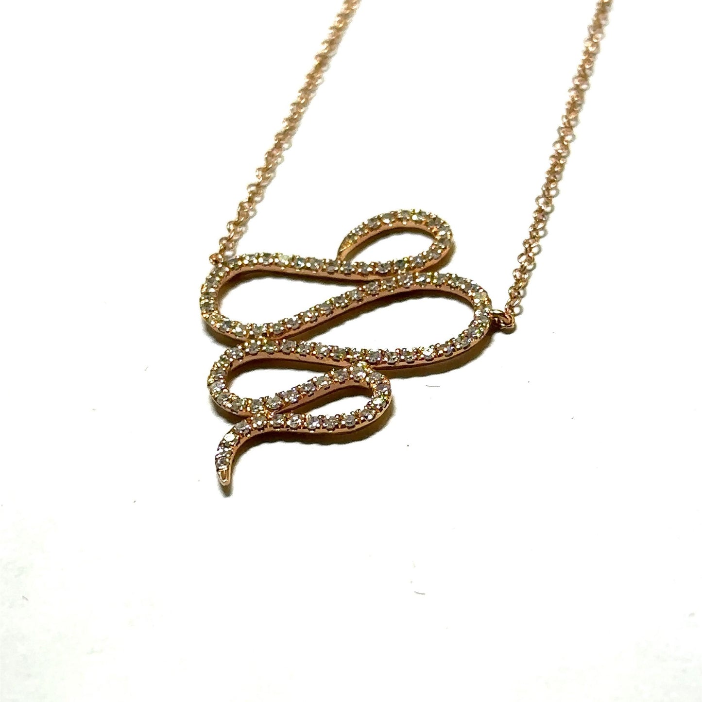 Rose Gold Diamond Swirl Pendant