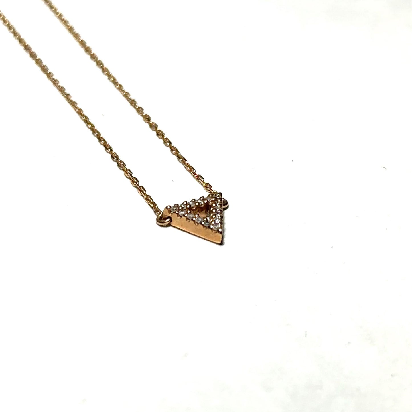 Rose Gold Diamond Triangle Pendant