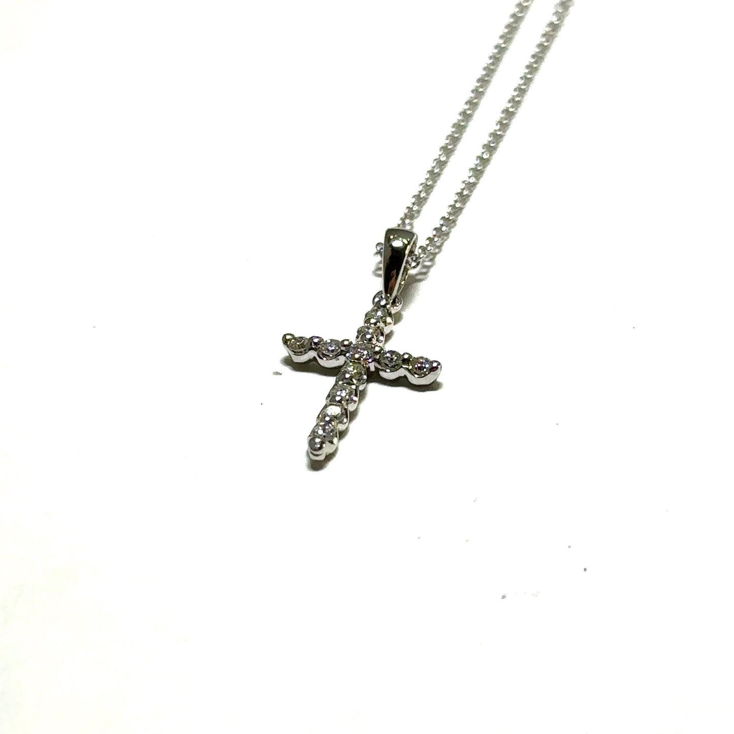 White Gold Diamond Cross Pendant