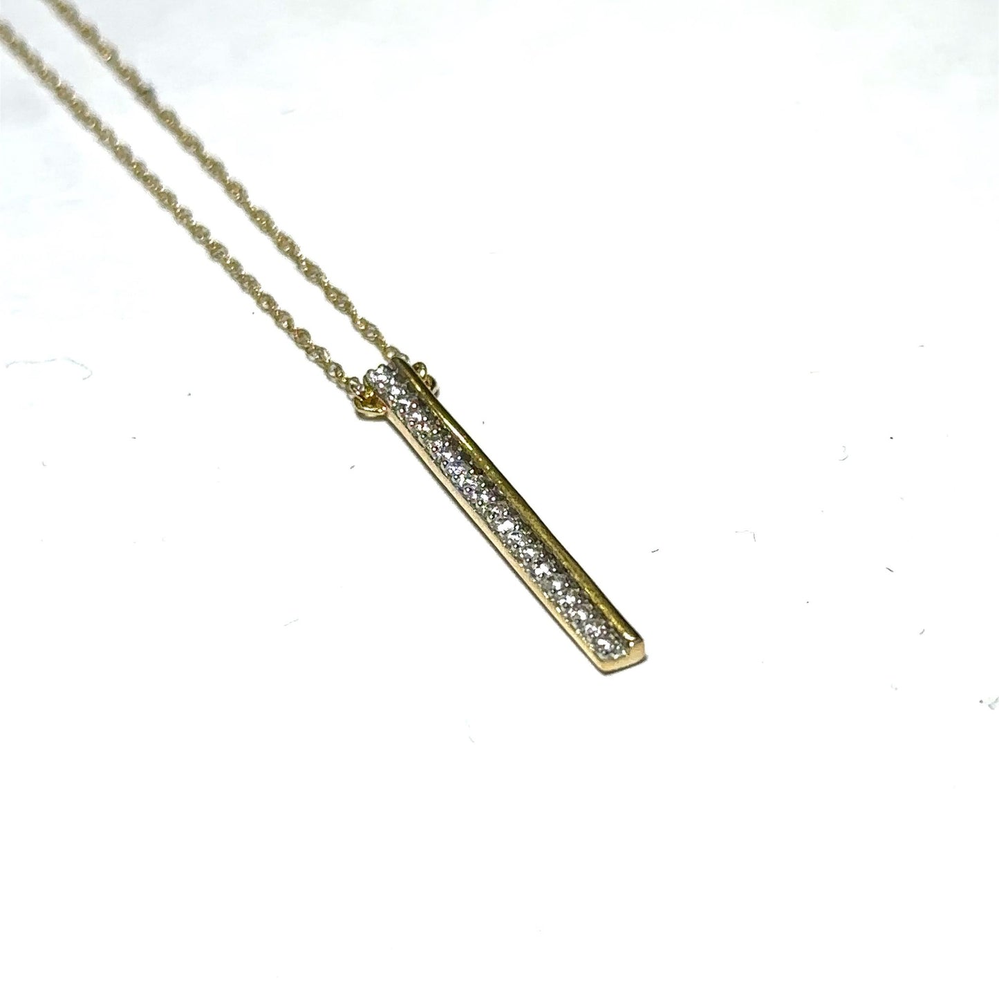 Yellow Gold Diamond Line Pendant