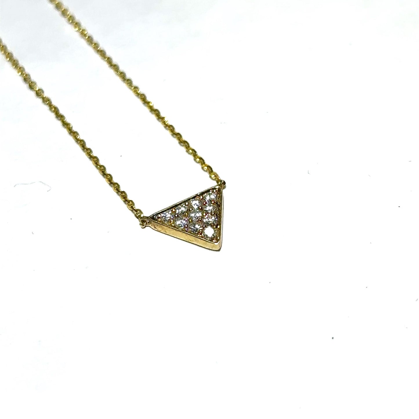 Yellow Gold Diamond Triangle Pendant