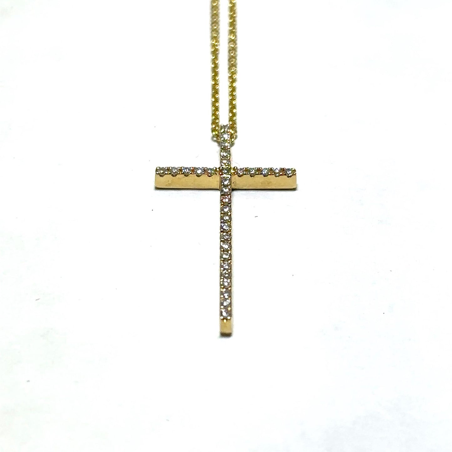 Yellow Gold Diamond Cross Pendant