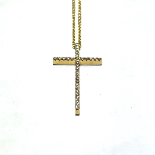 Yellow Gold Diamond Cross Pendant