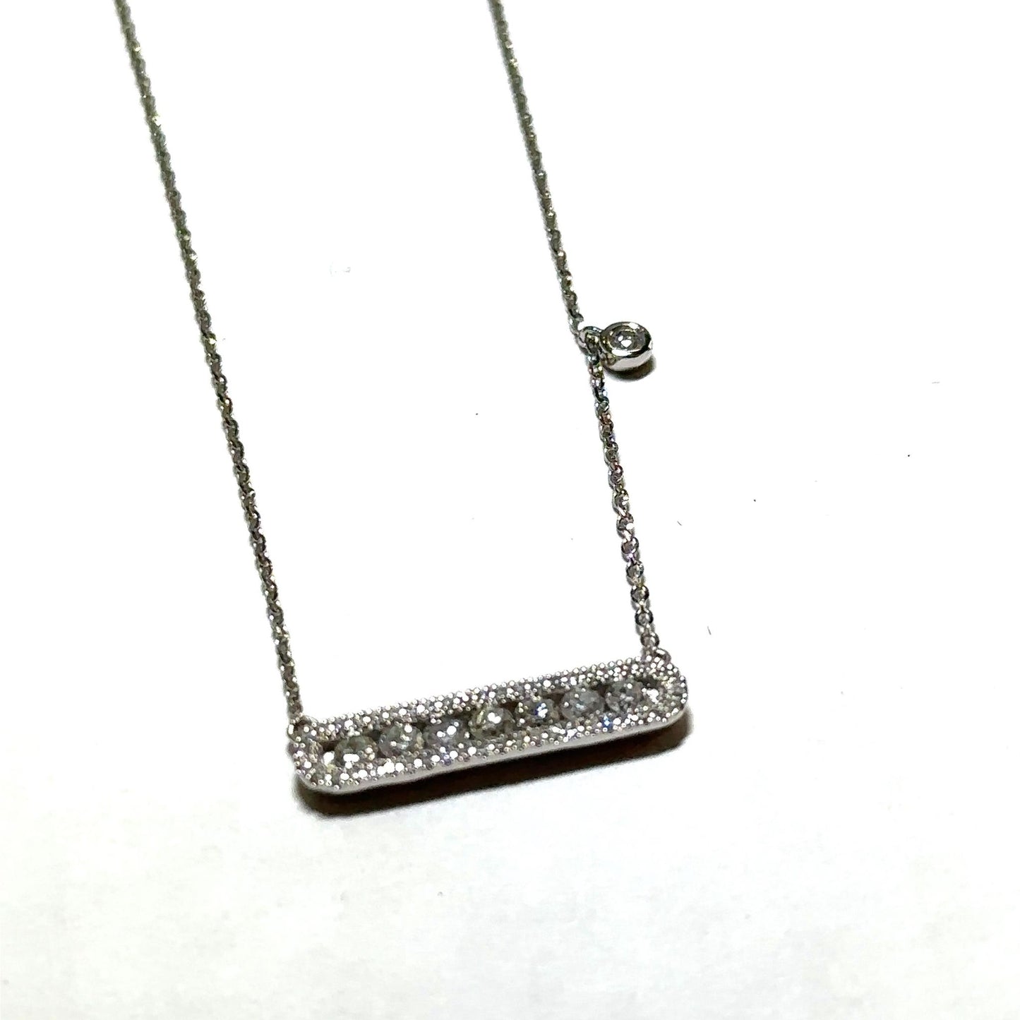 White Gold Diamond Pendant with Accent Stone