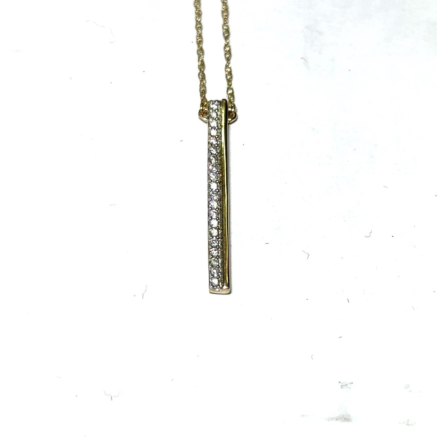 Yellow Gold Diamond Line Pendant