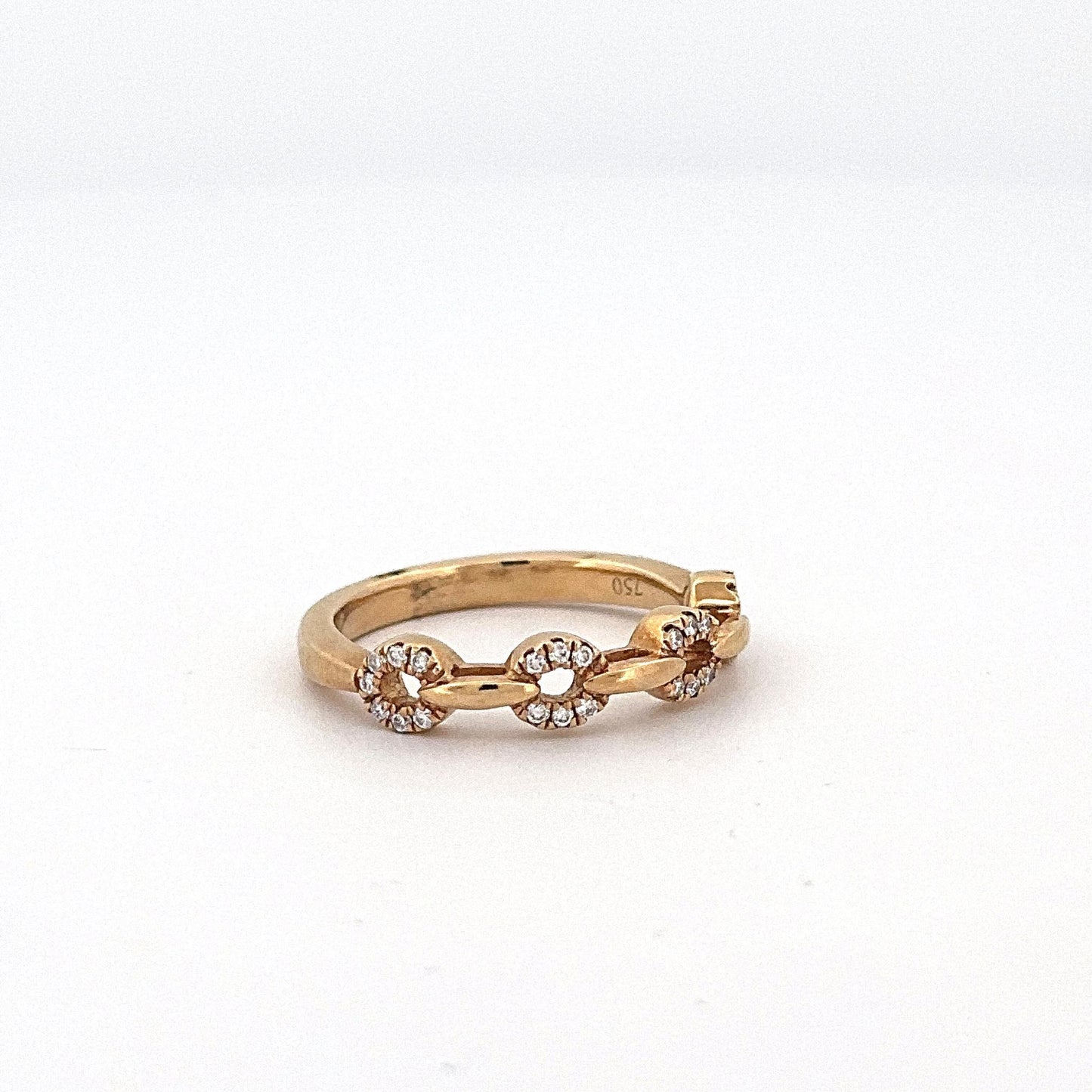 Yellow Gold Diamond Chain Link Design Wedding Band