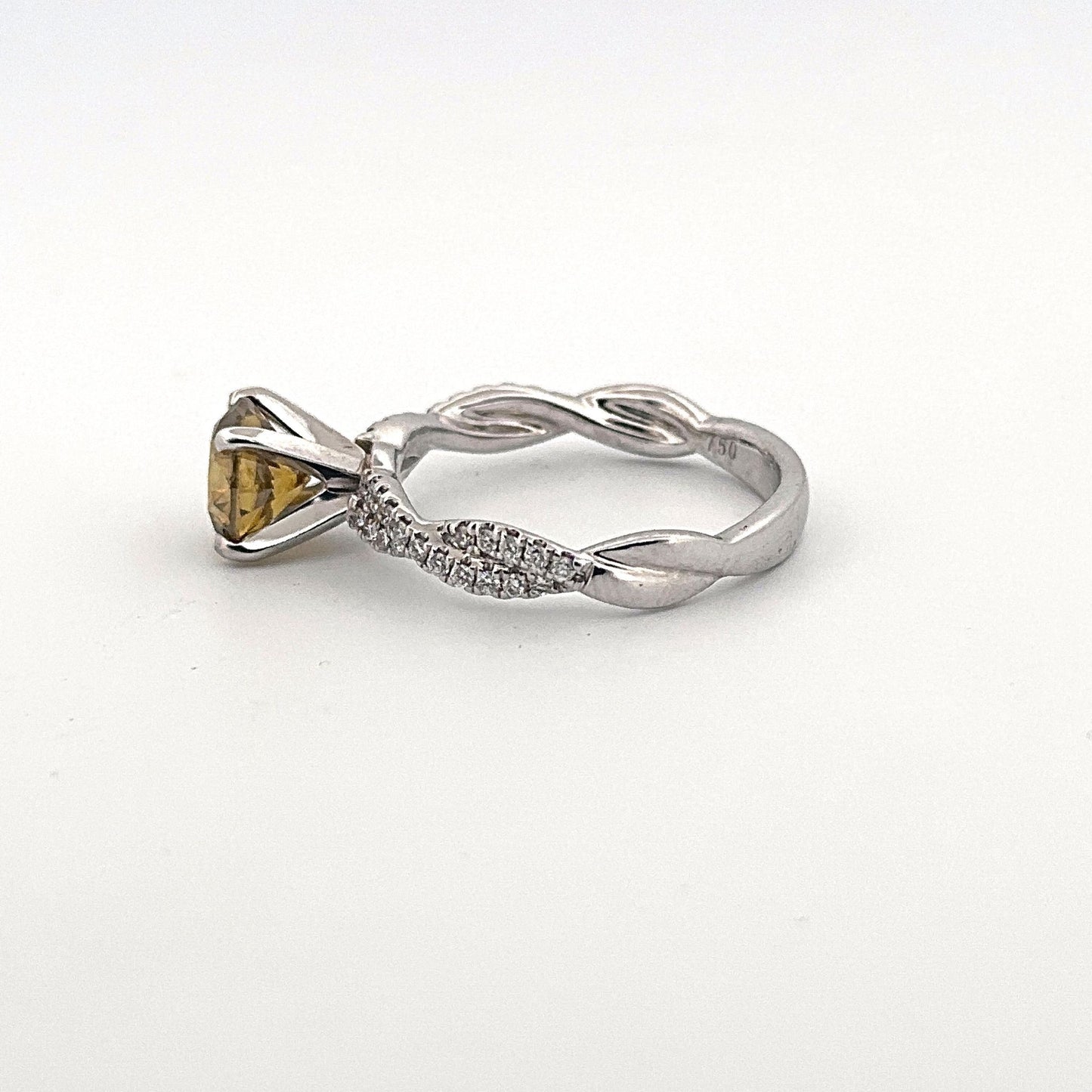 White Gold HPHT Yellow Diamond Ring