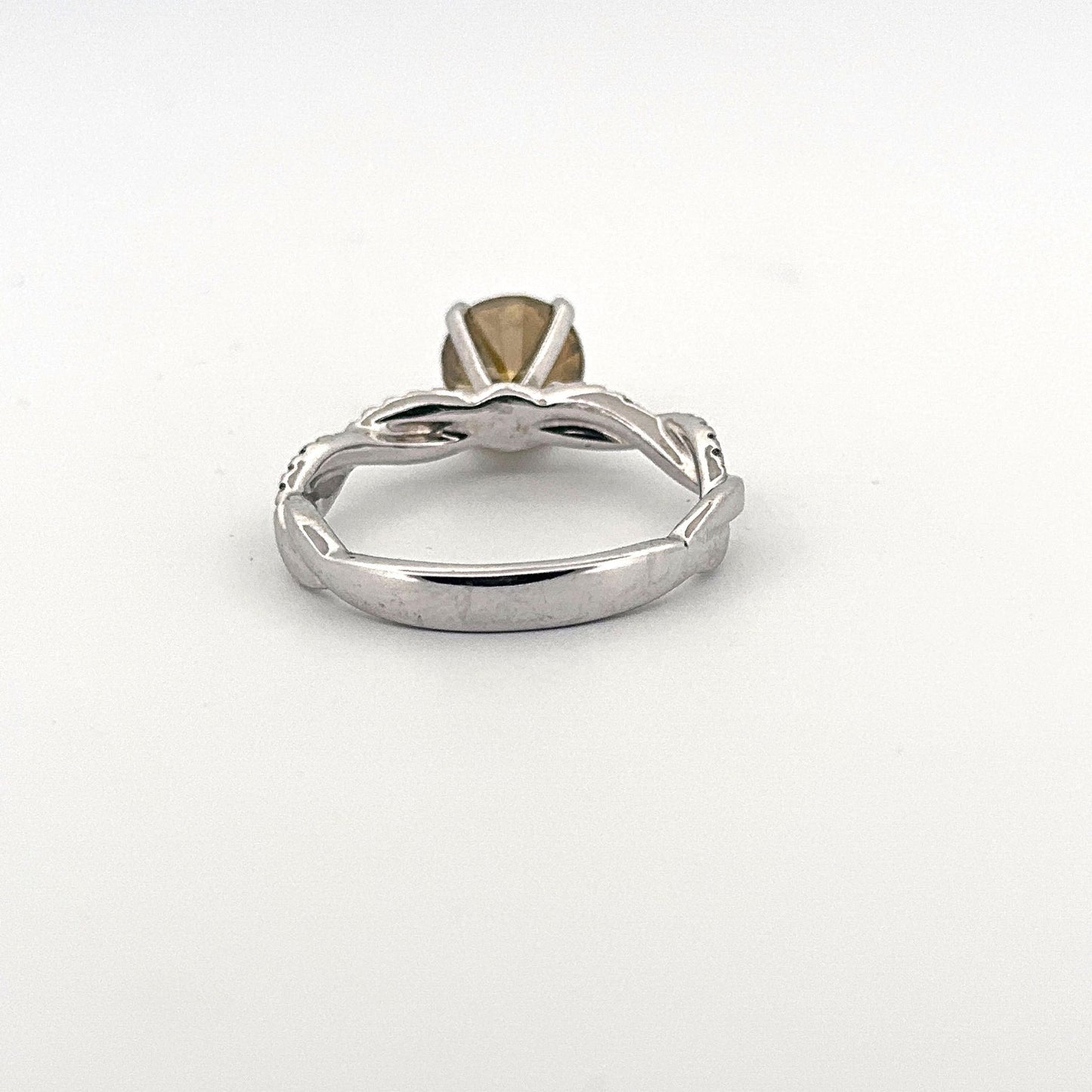 White Gold HPHT Yellow Diamond Ring