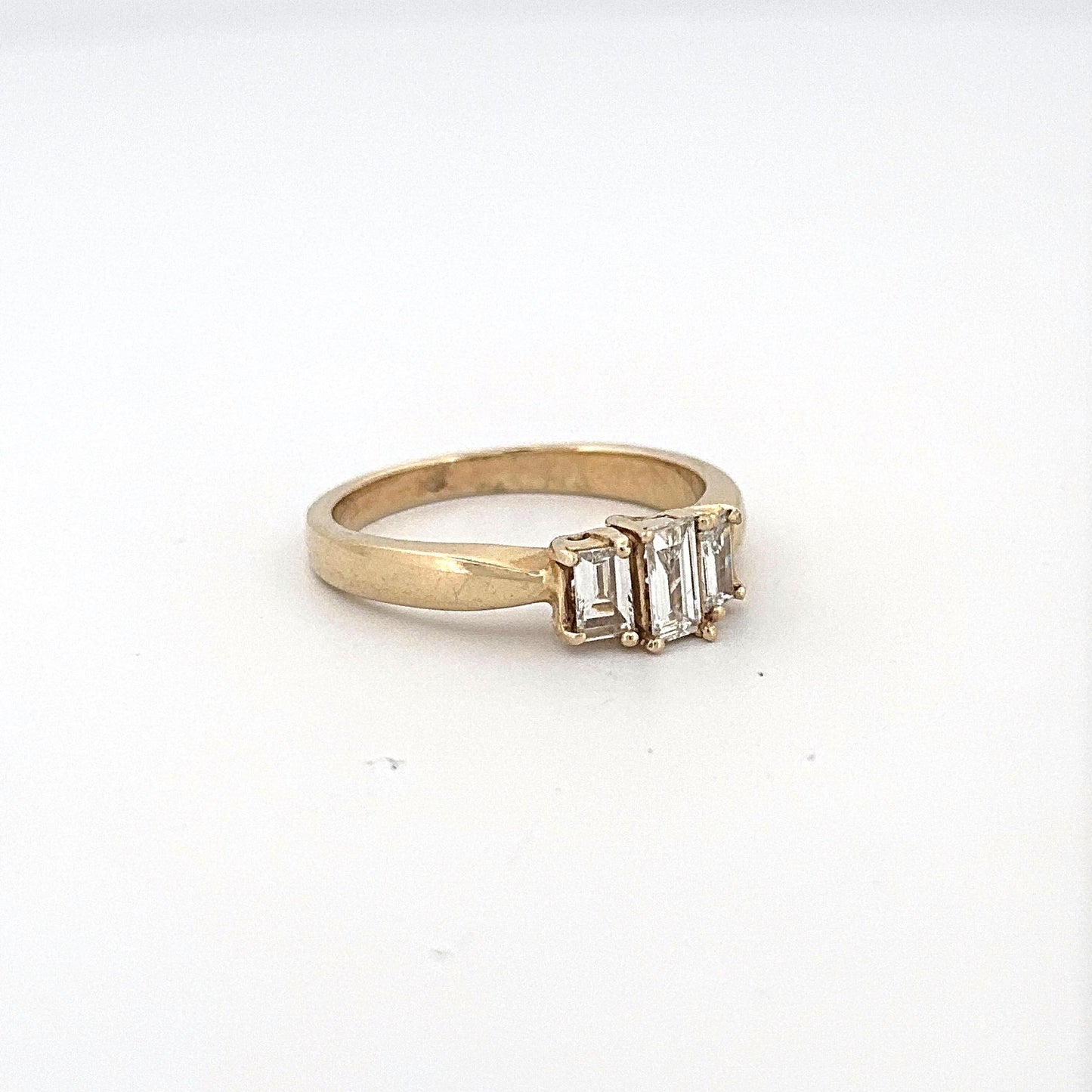 Yellow Gold Past, Present, Future Engagement Ring