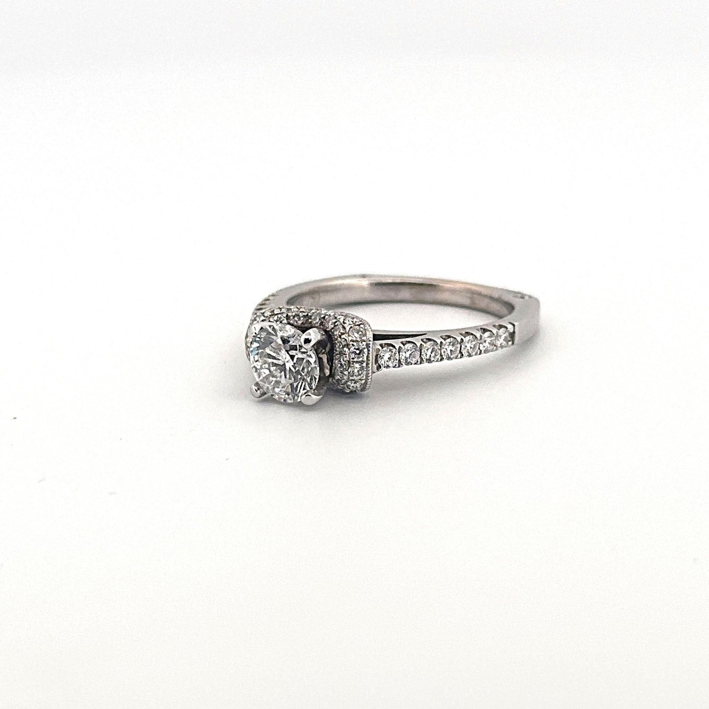 White Gold Wrapped Halo Diamond Ring