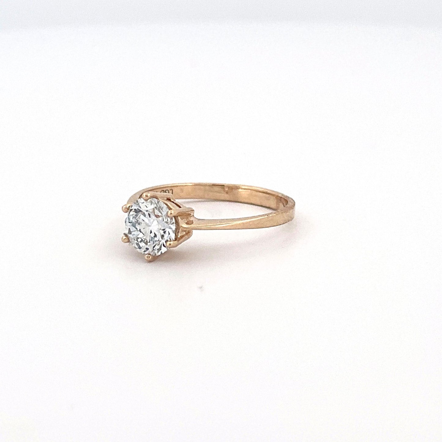 Yellow Gold Lab Grown Diamond Solitaire Ring