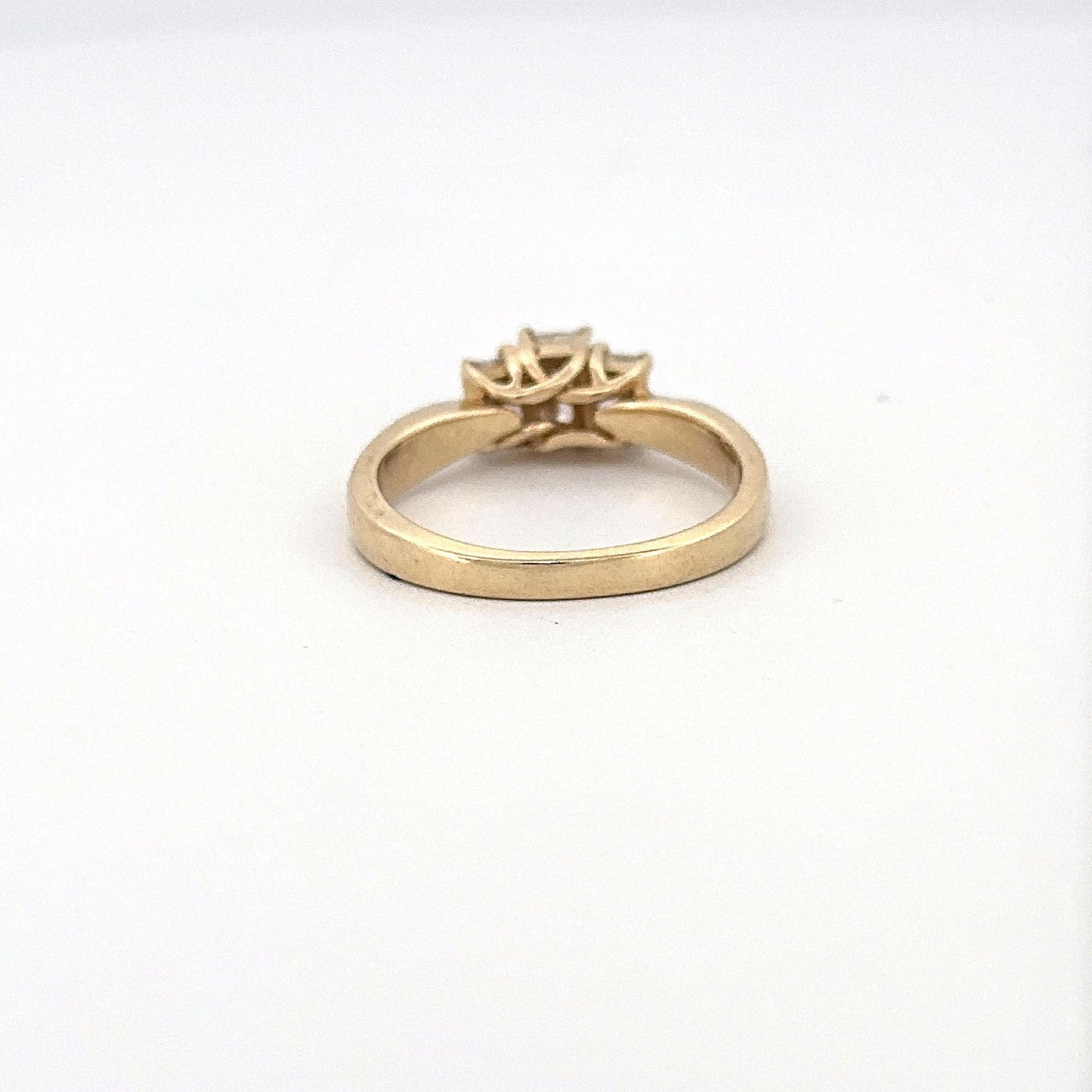 Yellow Gold Past, Present, Future Engagement Ring