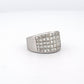 White Gold Princess Cut Cluster Set Diamond Ring