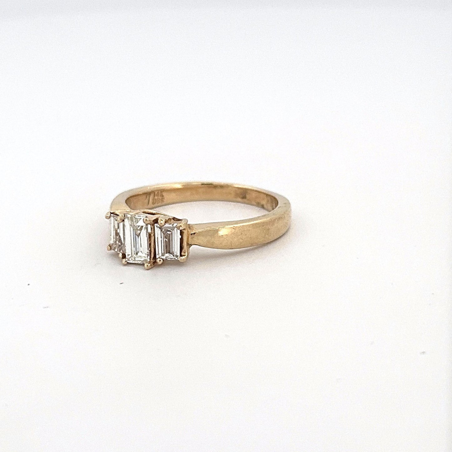 Yellow Gold Past, Present, Future Engagement Ring