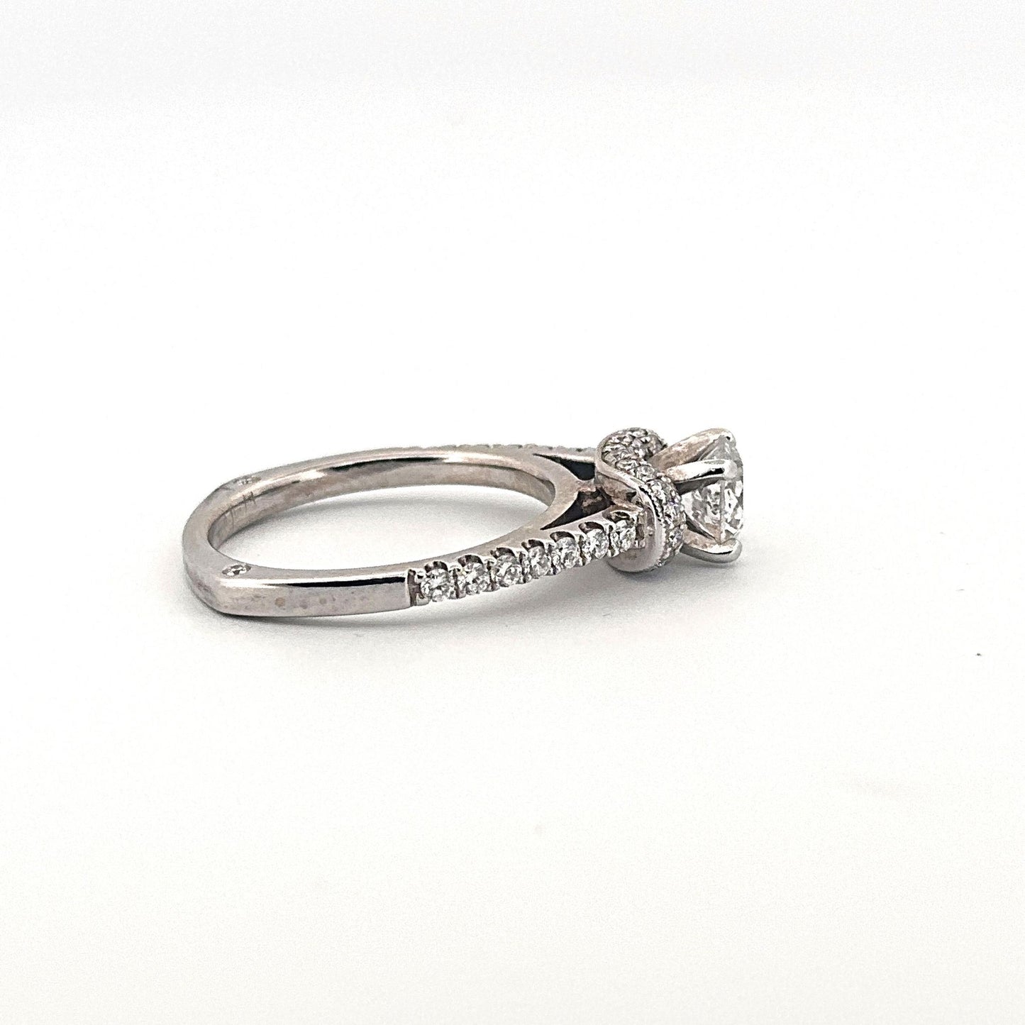 White Gold Wrapped Halo Diamond Ring