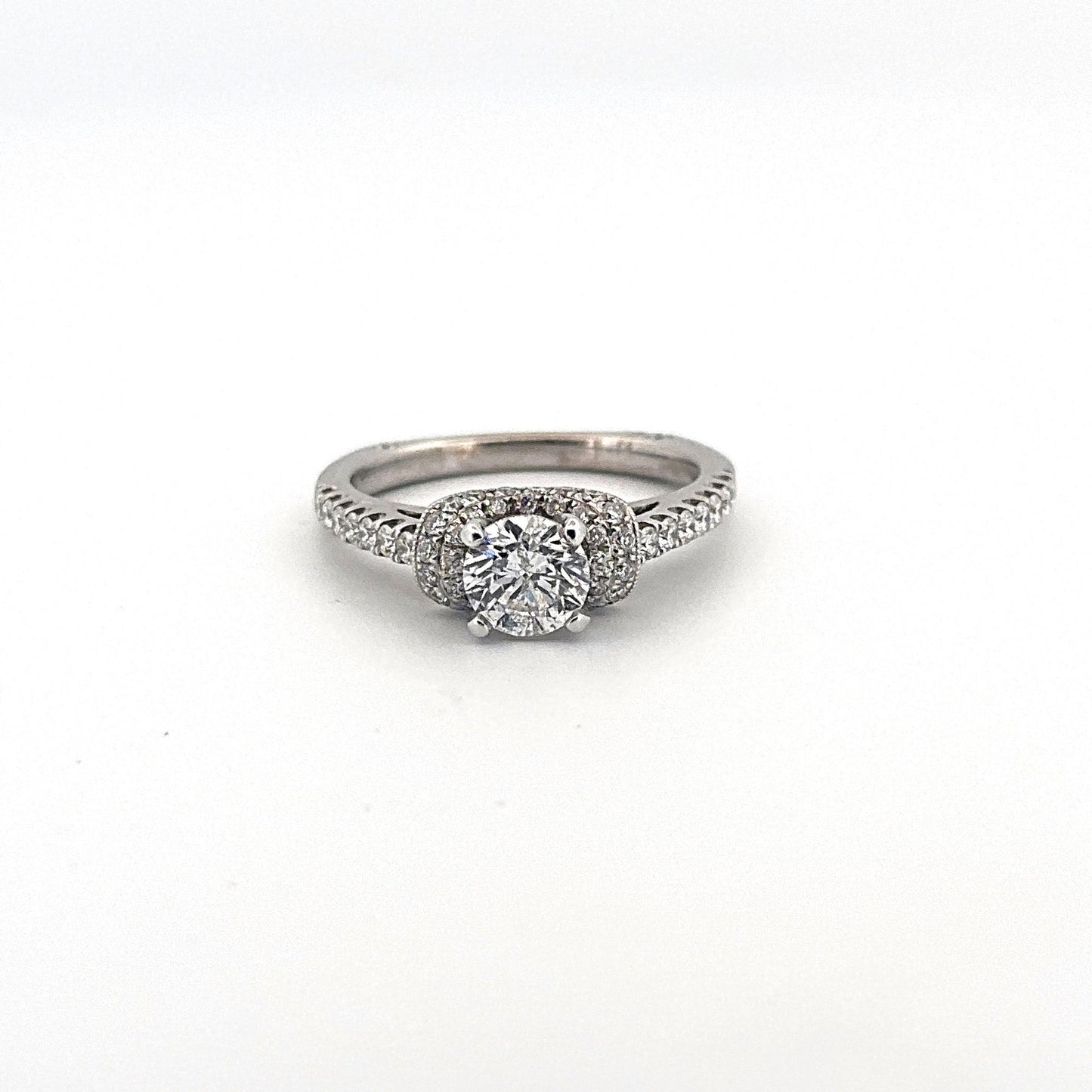 White Gold Wrapped Halo Diamond Ring