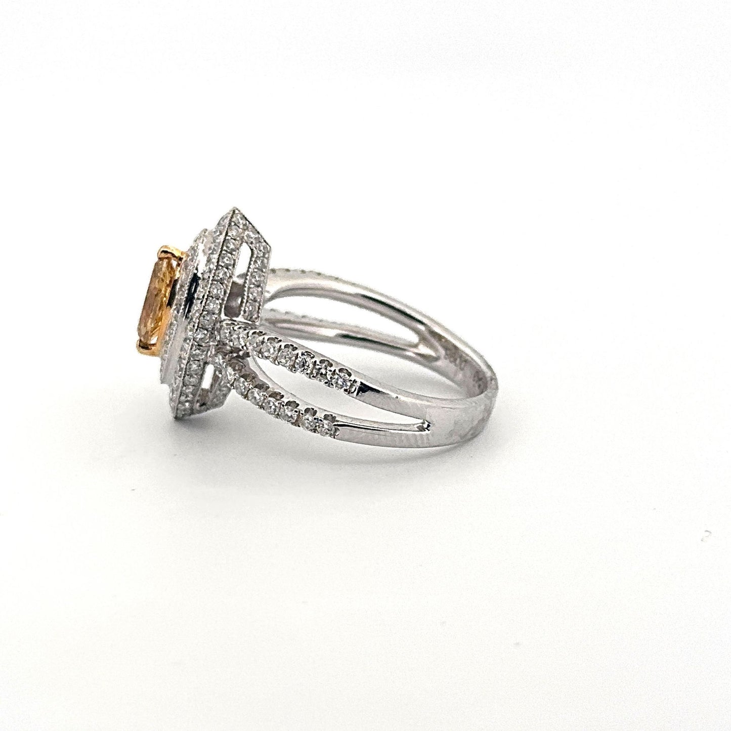 White Gold Yellow Marquis Diamond Ring