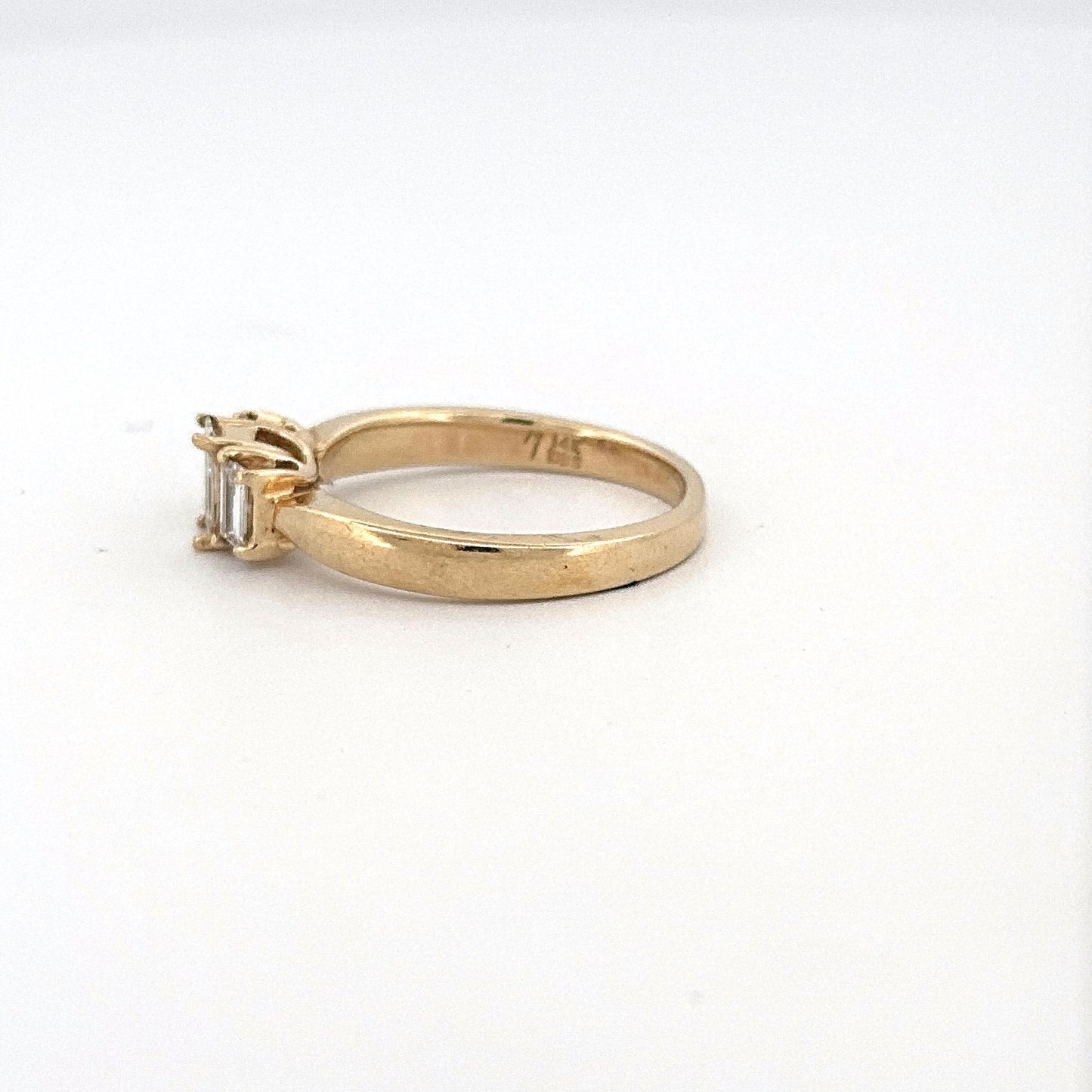 Yellow Gold Past, Present, Future Engagement Ring