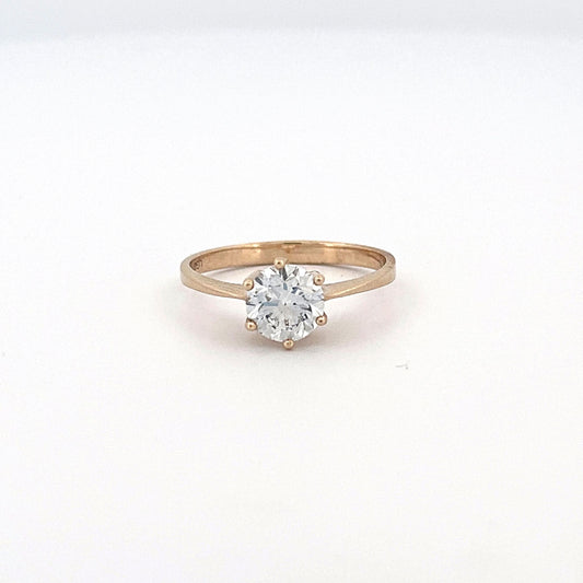 Yellow Gold Lab Grown Diamond Solitaire Ring