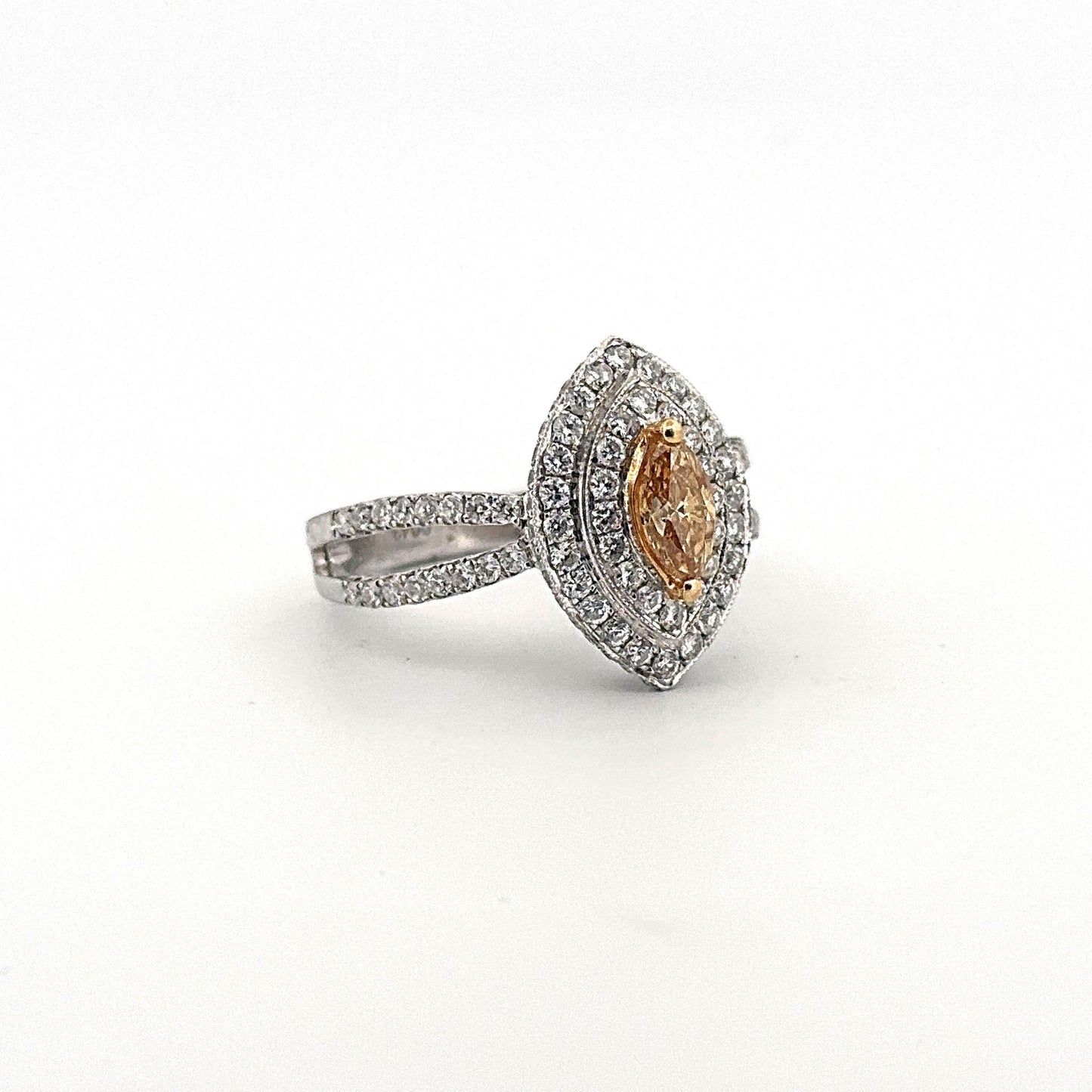 White Gold Yellow Marquis Diamond Ring